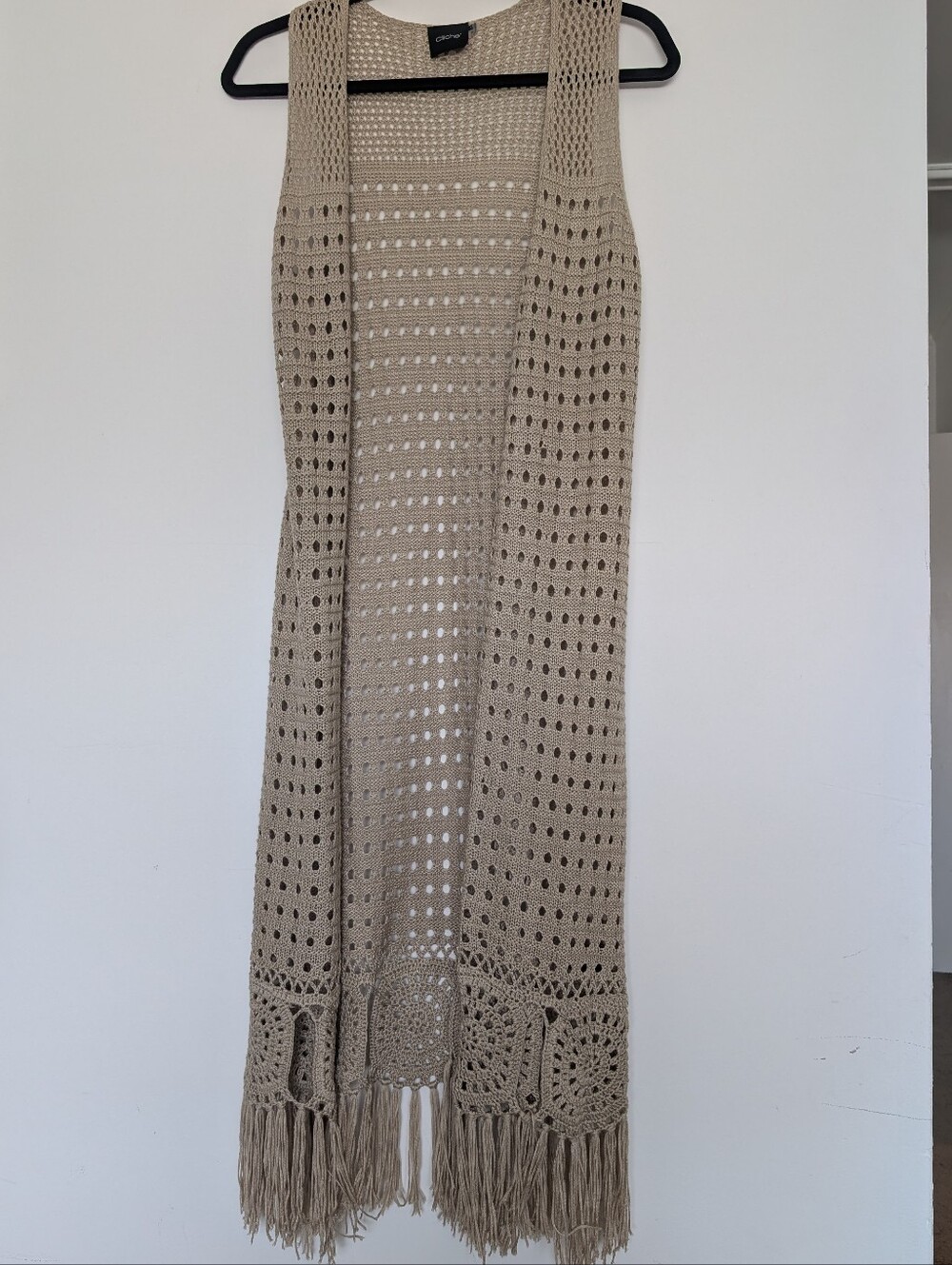 Crochet Fringe Long Vest